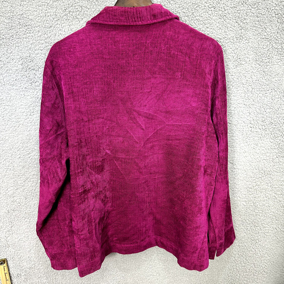 Chicos button up shirt jacket womens 2 purple velvet fairy grunge whimsigoth art - Picture 6 of 6